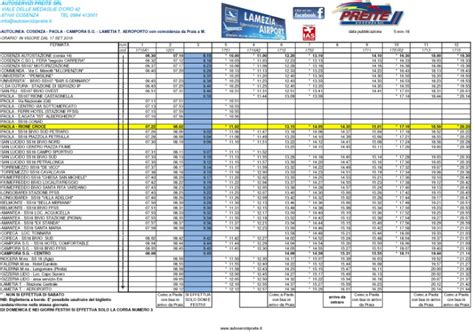 Orari Pullman Preite LONGOBARDINFOTO