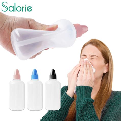 Salorie 250ml Wash Nasal Nose Bottle Soft Silicone Neti Pot Nasal