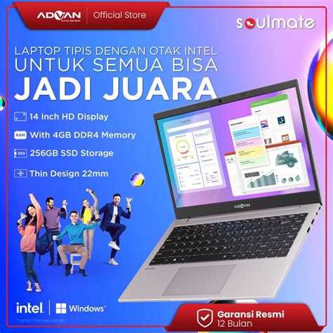 Jual Advan Laptop Notebook Soulmate Inch Ram Gb Shopee Indonesia