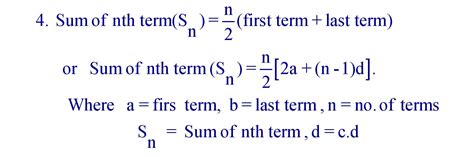 Sequence And Series Formula For 11th Class Formula In Maths