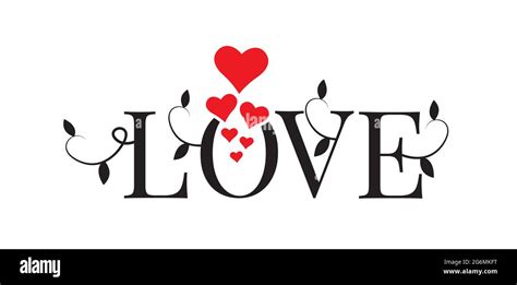 Love Wording Design Isolated On White Background Stock Vector Image