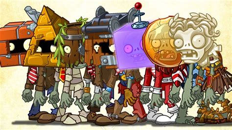 Plants Vs Zombies Todos Los Zombies Blindados En Un Nivel Youtube