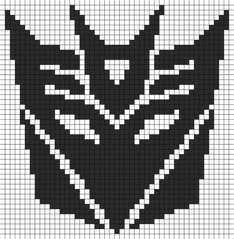 Transformers Decepticon Symbol Kandi Pattern | Pixel art pattern ...