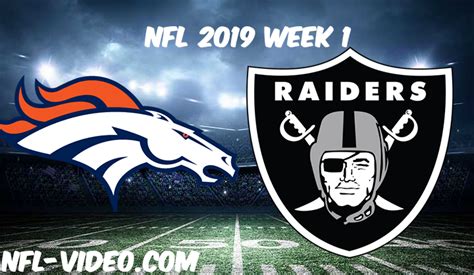 Denver Broncos vs Oakland Raiders Full Game & Highlights NFL 2019 Week ...