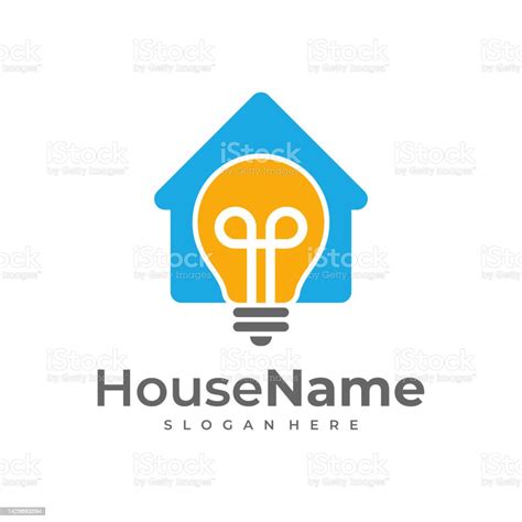 Idea Bulb Lamp Home Logo Template Design Vector Lambang Konsep Desain