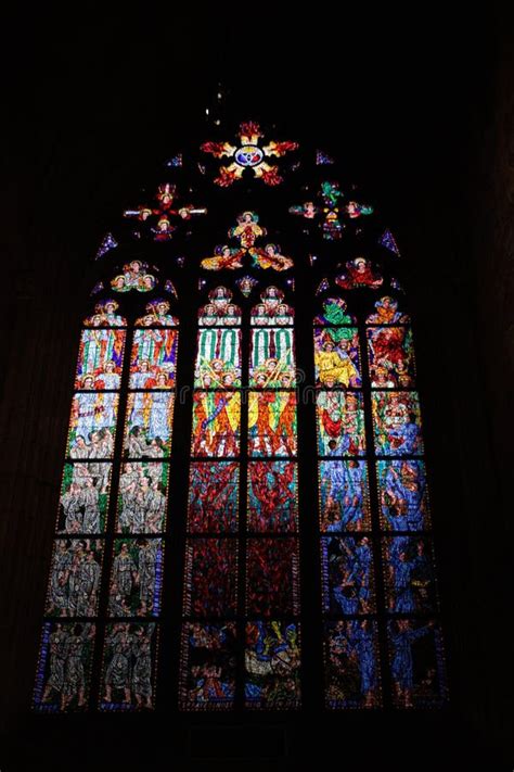 Stained Glass Windows Of The Main Cathedral Of Prague Editorial Photography Image Of Building