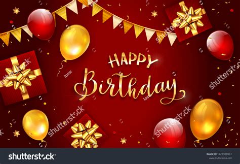 Nhiều Mẫu Hình Nền Happy Birthday Background Gold And Red Sang Trọng Và