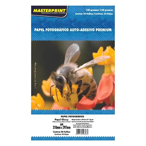 Papel Fotogr Fico Masterprint A G Glossy Auto Adesivo Premium Art Pel