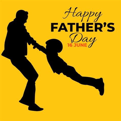 Premium Vector Silhouette Happy Fathers Day Vector Illustration