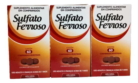 Kit 3 Sulfato Ferroso Arte Nativa 60 Cápsuas MercadoLivre