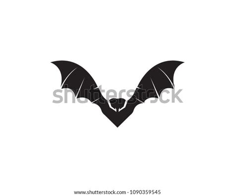 Bat Black Logo Template White Background Stock Vector Royalty Free