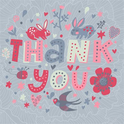 Thank you cartoon card Stock Vector Image by ©smilewithjul #75026603