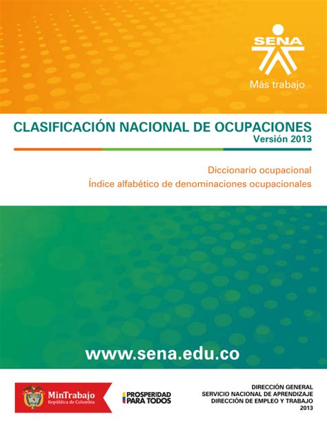 Clasificaci N Nacional De Ocupaciones