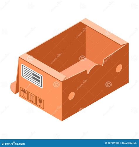 Handly Carton Box Icon Isometric Style Stock Vector Illustration Of