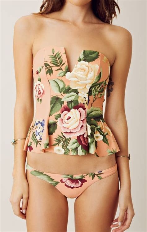 Floral Peplum Swimsuit Fashion Swimwear Cute Swimsuits