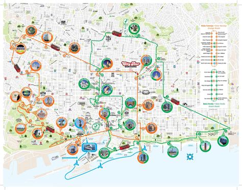 Barcelona City Sightseeing Bus Map 60 Photos
