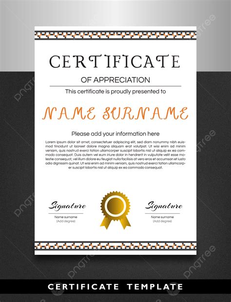 Desain Template Sertifikat Penghargaan Vol 18 Vektor Templat untuk