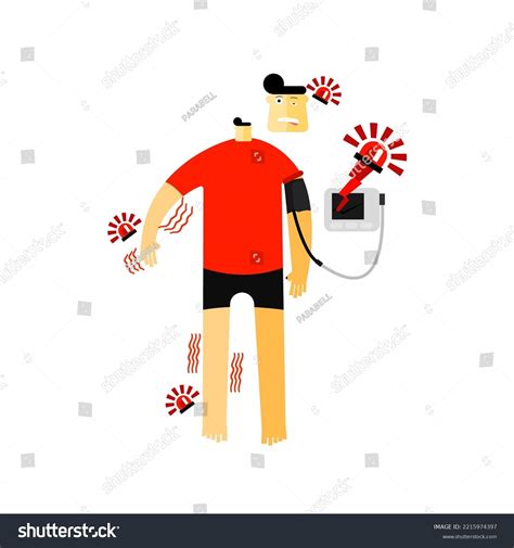 Cartoon Characters Hypotension Stroke Warning Signs Stock Vector