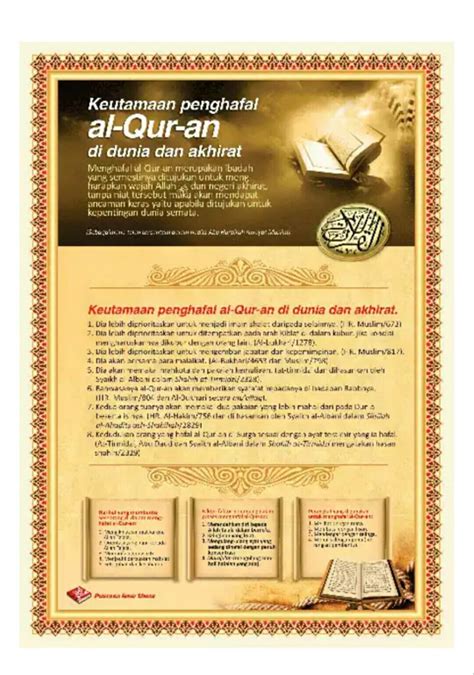 Jual Poster Keutamaan Penghafal Al Quran Di Dunia Dan Akhirat Di Lapak