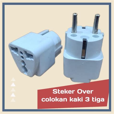 Jual Steker Over Colokan Kaki 3 Tiga Ke Kaki 2 Dua Stop Kontak Shopee