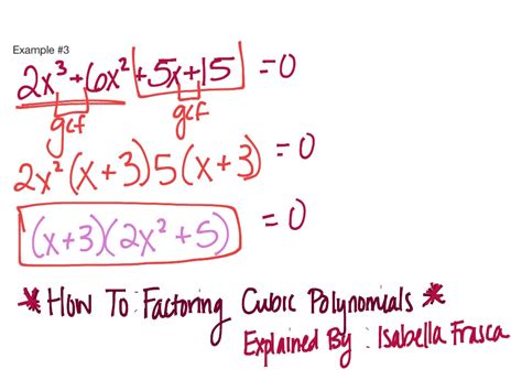 Factoring Cubic Polynomials Math Algebra 2 Showme