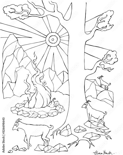 Hand Drawn Sketch For Coloring Book Stock Vector Adobe Stock