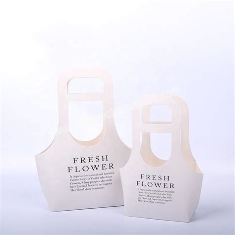 Open Flower Arrangement Kraft Paper Bag Folding Portable Paper Bag