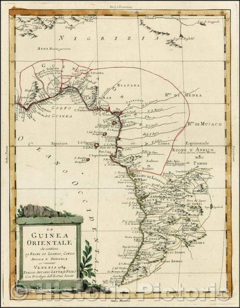 Historic Map La Guinea Orientale Che Contiene Li Regno Di Loango