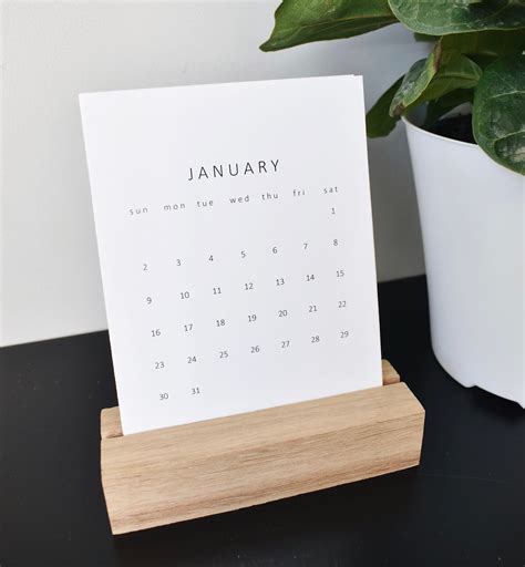 2023 Mini Desk Calendar Wood Calendar Wooden Stand - Etsy