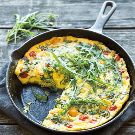 Tomato Arugula And Goat Cheese Frittata Healthy Brunch Recipes