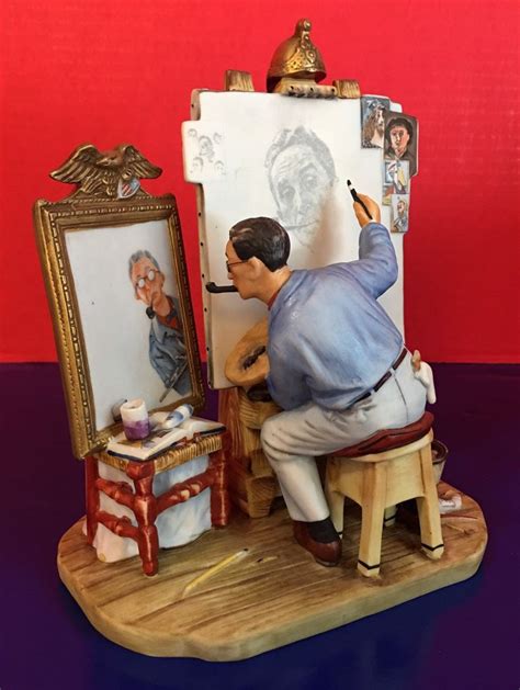 Norman Rockwell Vintage Rare Self Portrait” Figurine In Fine Porcelain