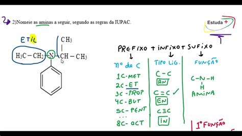 Aprenda A Fazer Nomenclatura De Aminas Youtube