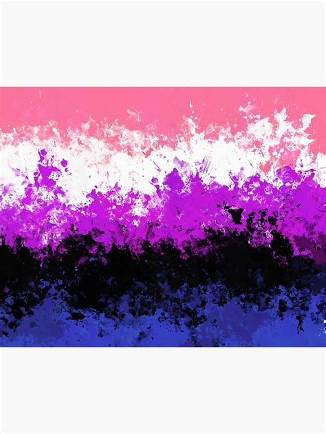 Genderfluid Paint Splatter Pride Flag Poster By Quinn Draws Redbubble