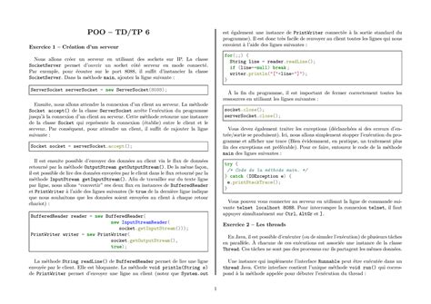 Java Poo Traveaux Diriges Poo Td Tp Exercice Cr Ation D