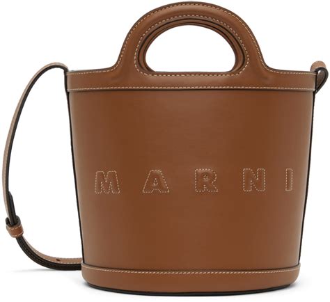 Marni Brown Mini Tropicalia Bucket Bag Ssense Canada