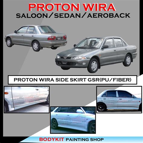 Proton Wira Saloon Sedan Aeroback Side Skirt Gsr Skirt Tepi Gsr Style