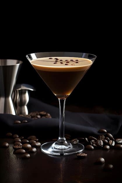 Premium Ai Image Espresso Martini Cocktail With Coffee Beans On A