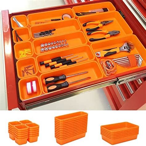 42 Pack Tool Box Organizer Tool Tray Dividers Rolling Tool Chest Cart