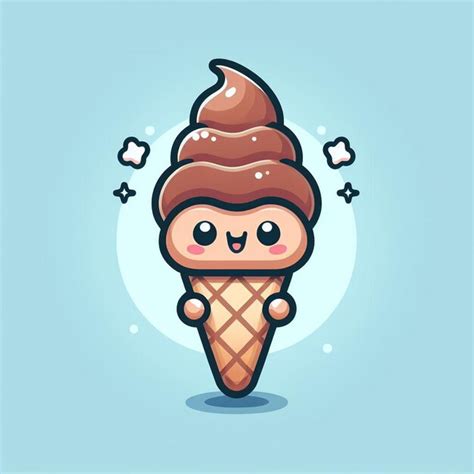 Premium Photo Cute Ice Cream Cone Cartoon Vector