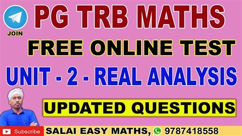 Pg Trb Maths Day Free Online Test Unit Real Analysis