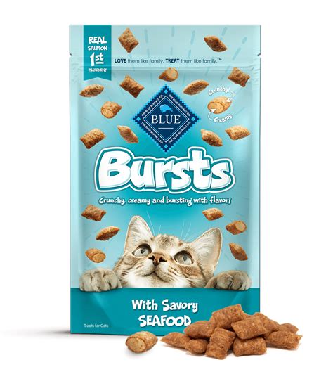 BLUE Bursts Crunchy & Creamy Cat Treats - Savory Seafood