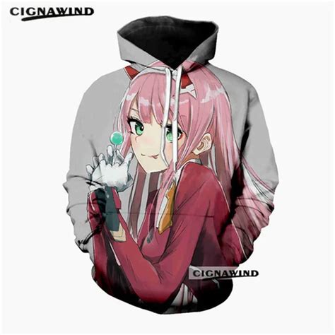 Buy New Harajuku Style Anime Zero Two Hoodies Men