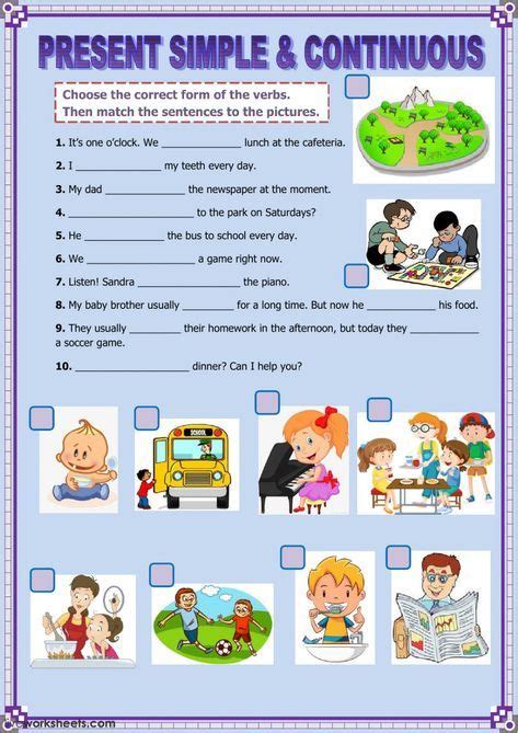 Present Simple And Present Continuous Interactive And Downloadable Worksheet You Can Do The