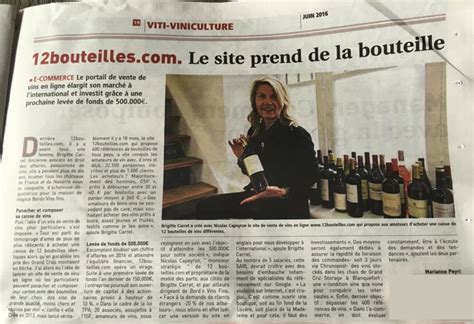 Bouteilles Dans Le Journal Des Entreprises De Juin