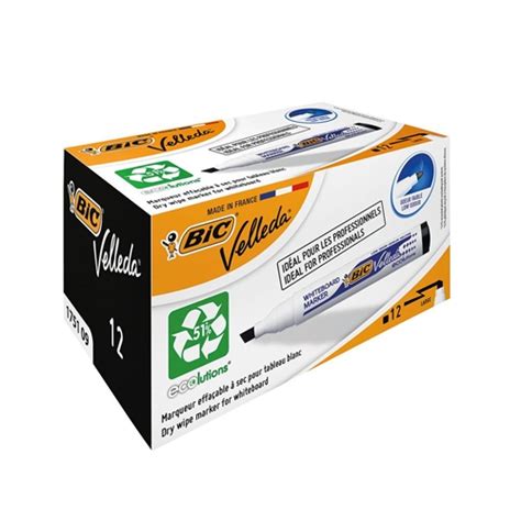 Bic Velleda Drywipe Marker Black Pack Of