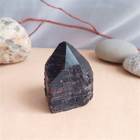 Raw Black Tourmaline Polished Crystal Point Tourmaline Etsy In 2021