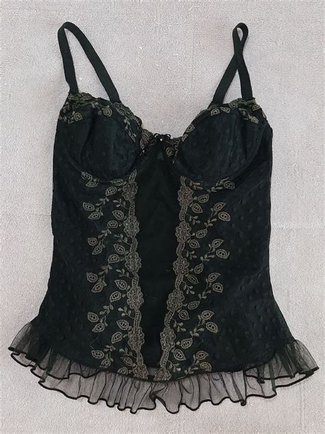 Corset Preto Gótico Camiseta Feminina Nunca Usado 80039693 enjoei