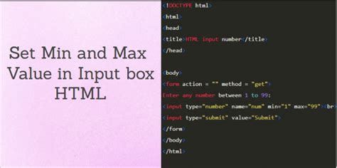 Set Min And Max Value In Input Field Free Online Test