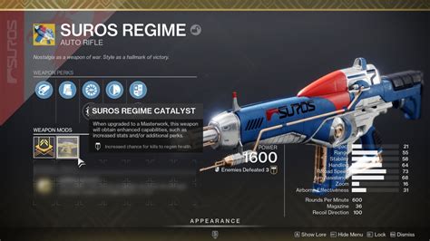 How To Get Suros Regime Catalyst Destiny Youtube