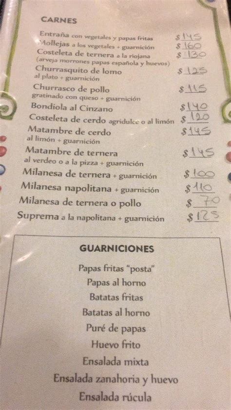 Carta De Caf Bar De Los Angelitos Baradero